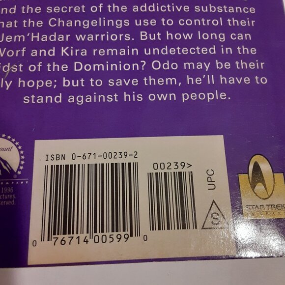 Star Trek Deep Space Nine VTG 90's Paperback Books 13-15,17,19,20 - Picture 7 of 9